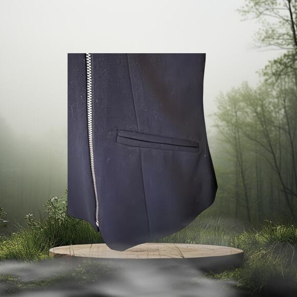 Parallel Black Asymmetrical Zip Moto Blazer Jacket Size 8 - Picture 4 of 7